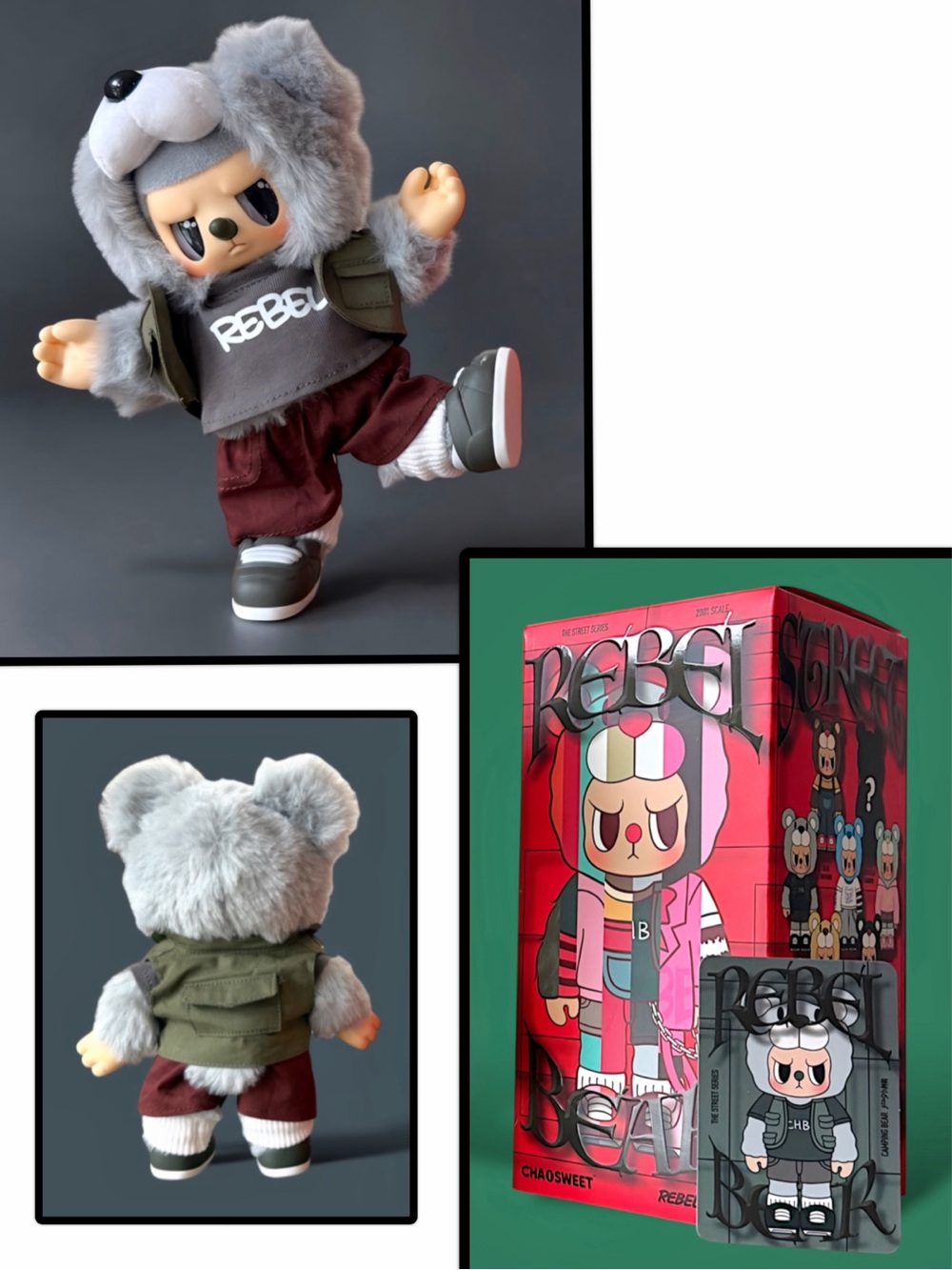 Chaosweet Rebel Bear The Street Series Vinyl Plush Doll Figure
